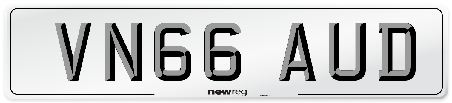 VN66 AUD Number Plate from New Reg